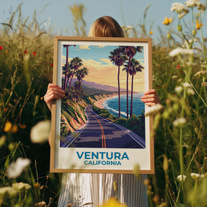 Ventura California Poster: Pacific Coast Highway Road Print