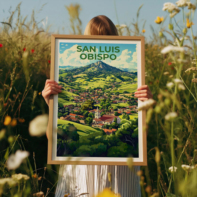 San Luis Obispo California Poster, Mission Hills Print