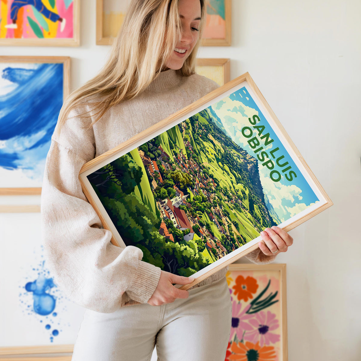 San Luis Obispo California Poster, Mission Hills Print
