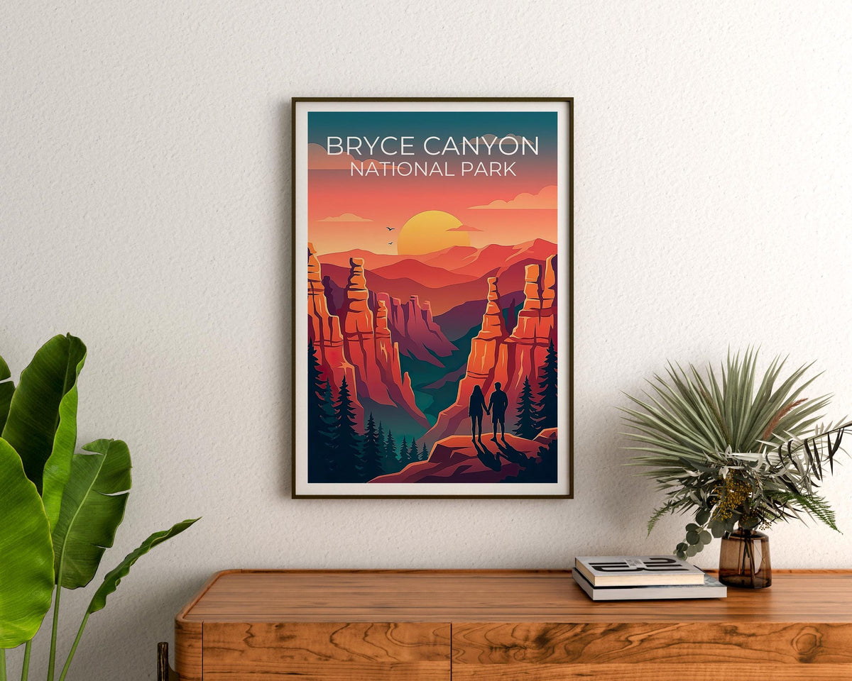 Bryce Canyon National Park Hoodoos Poster, Sunset Print