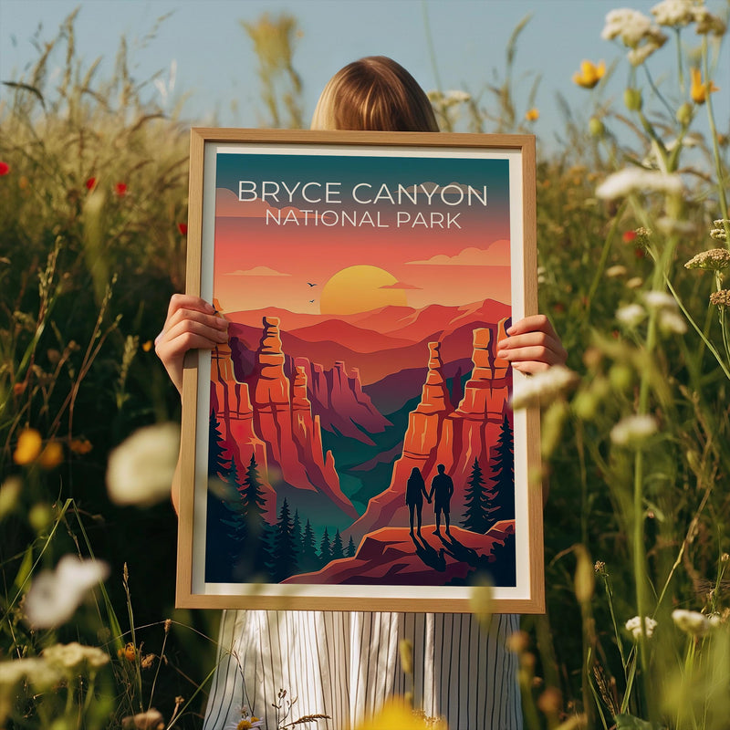 Bryce Canyon National Park Hoodoos Poster, Sunset Print
