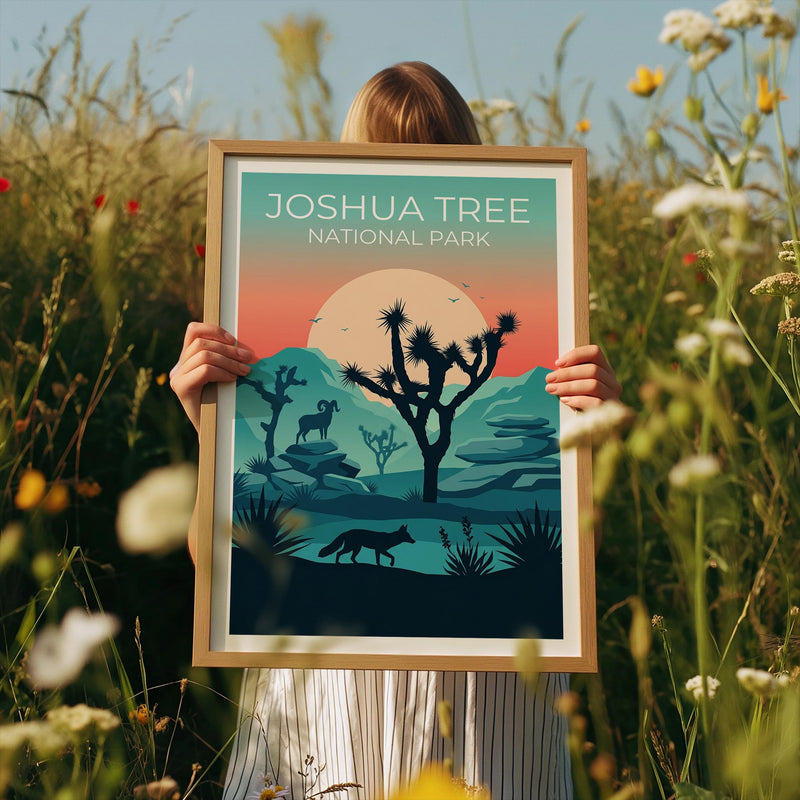Joshua Tree National Park Poster Desert Sunset Wildlife