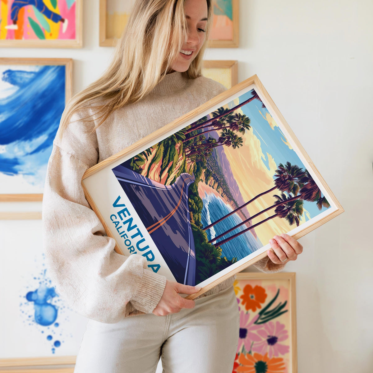 Ventura California Poster: Pacific Coast Highway Road Print