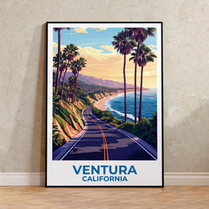 Ventura California Poster: Pacific Coast Highway Road Print