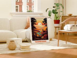 Tennessee Autumn Deer Sunset Print - Smoky Mountains Art