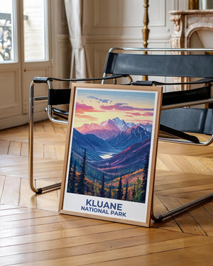 Kluane National Park Poster - Snowy Peaks at Sunset