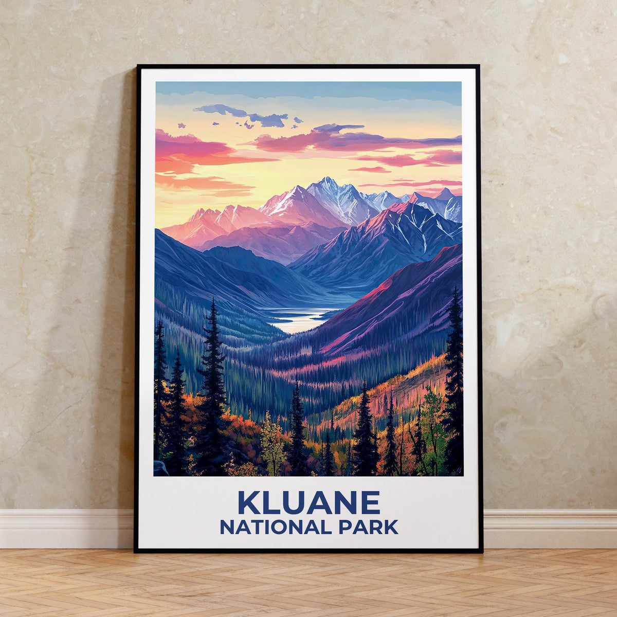 Kluane National Park Poster - Snowy Peaks at Sunset