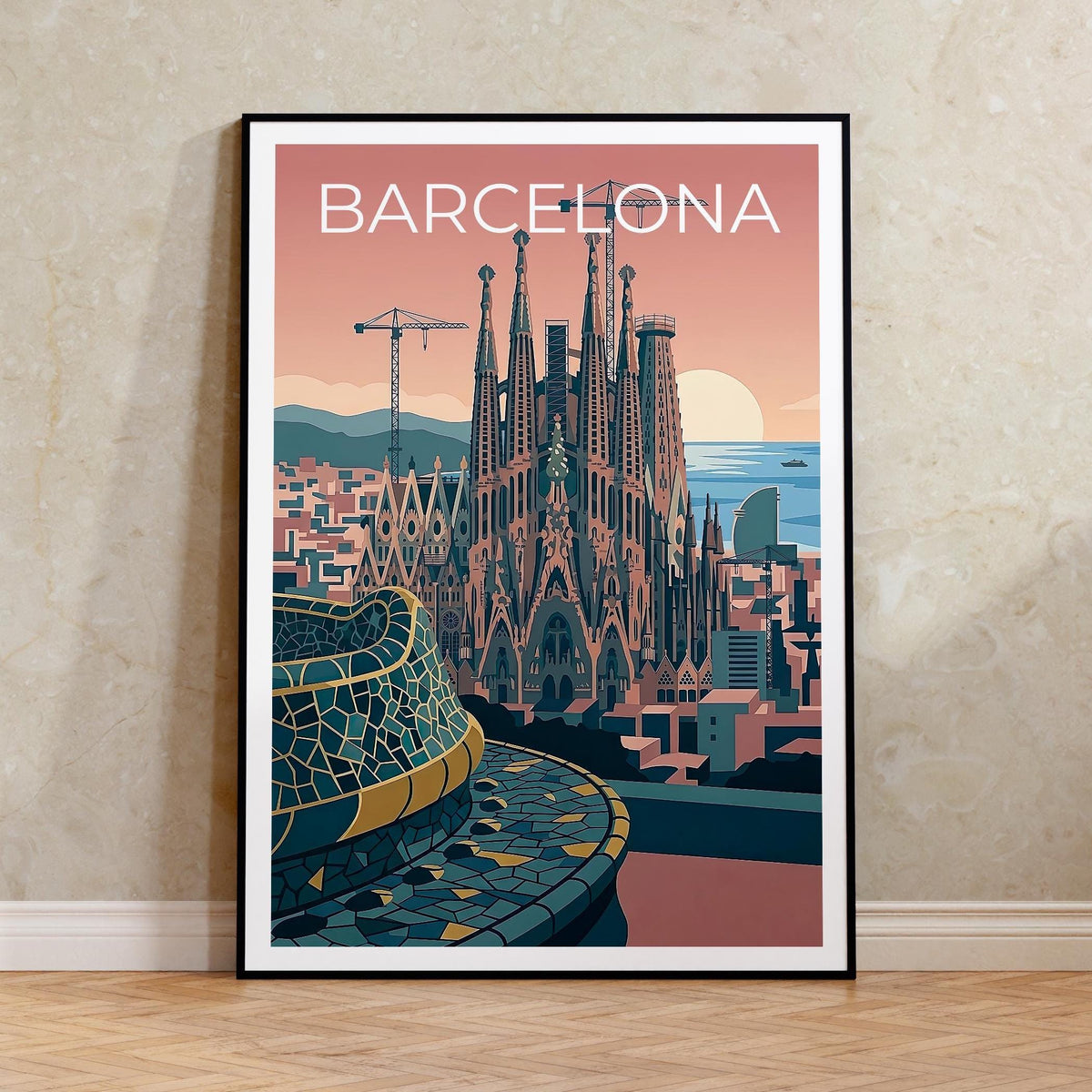 Barcelona Sagrada Familia Print - Spain Gaudi Mosaic Art