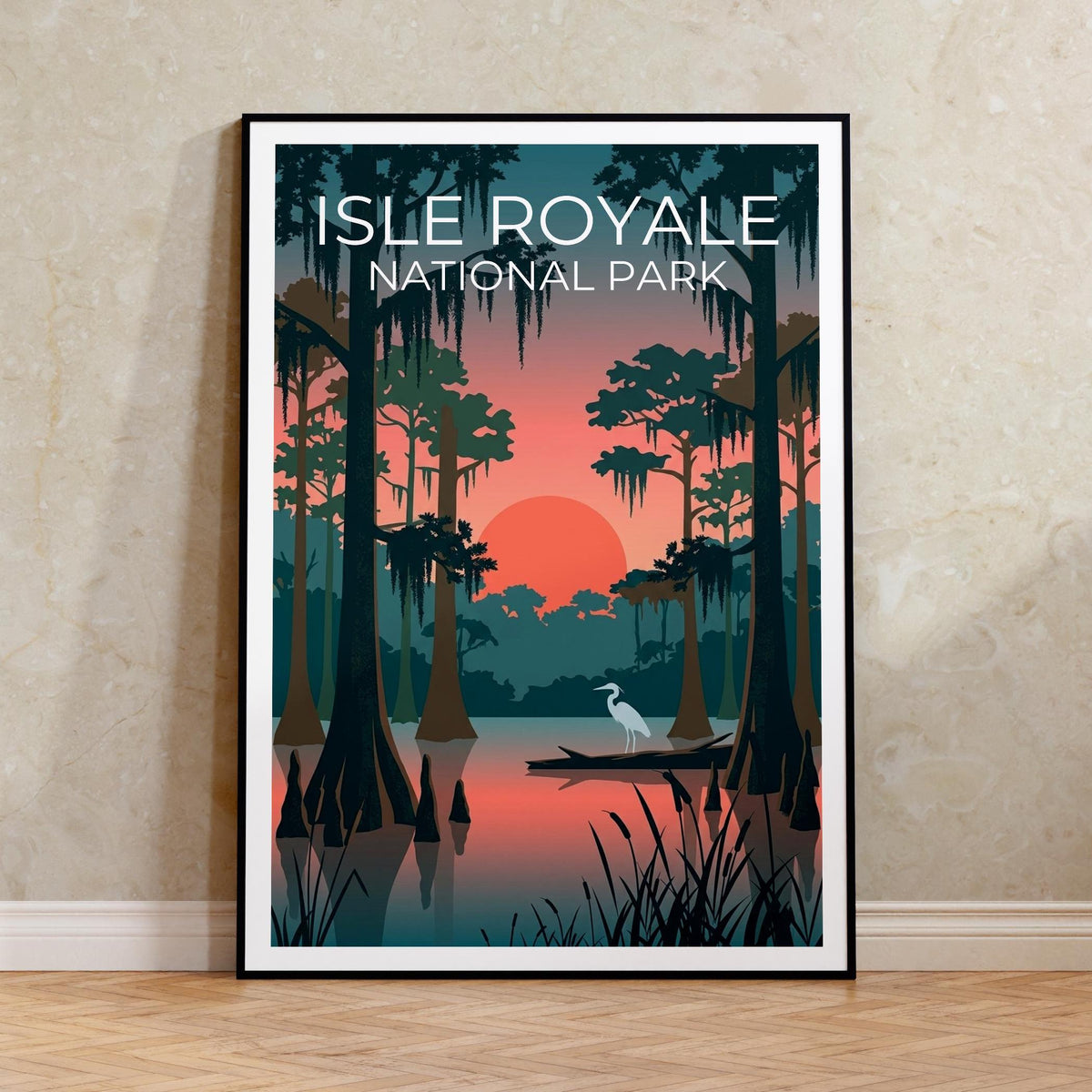 Isle Royale National Park Poster — Sunset Wetland Art Print