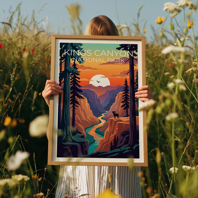 Kings Canyon National Park Poster - Sunset Canyon Print