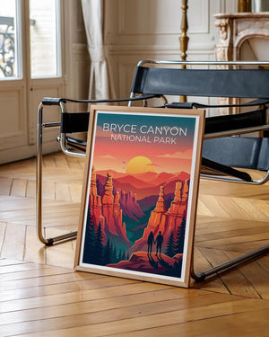 Bryce Canyon National Park Hoodoos Poster, Sunset Print