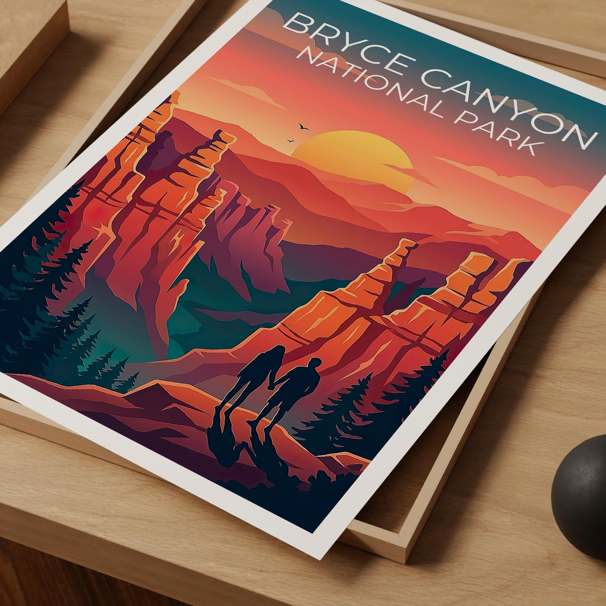 Bryce Canyon National Park Hoodoos Poster, Sunset Print