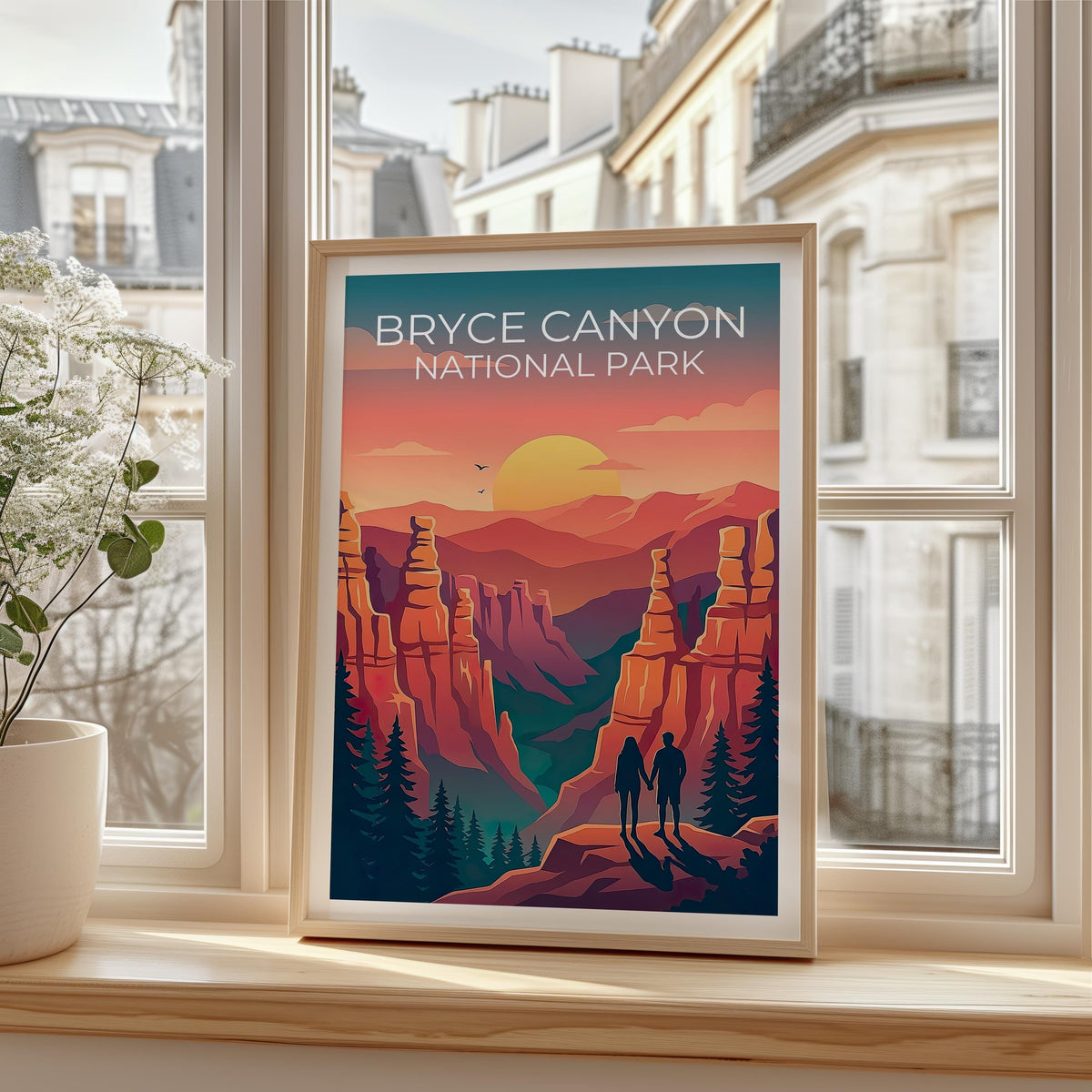 Bryce Canyon National Park Hoodoos Poster, Sunset Print