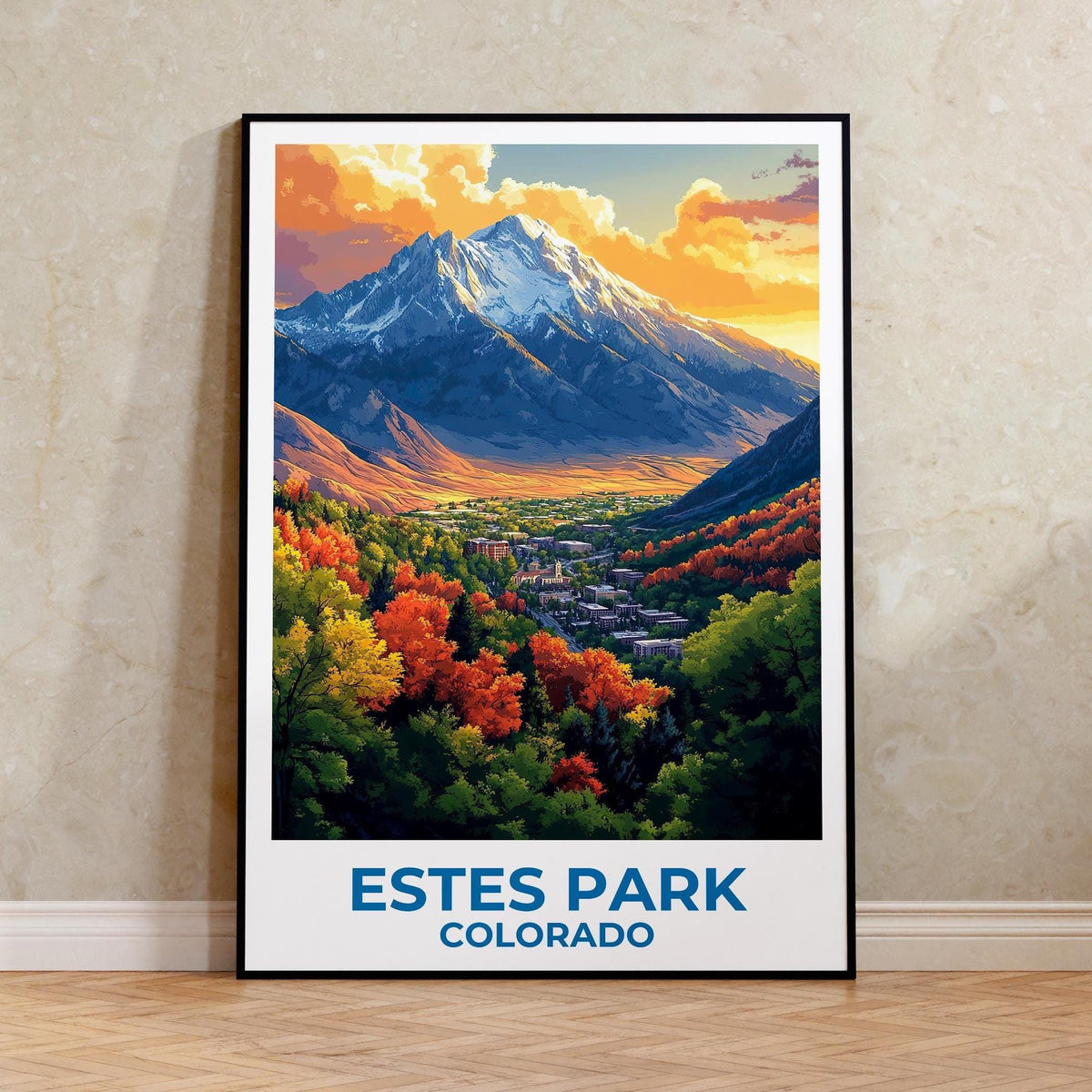 Estes Park Poster - Colorado Mountain Town in Autumn