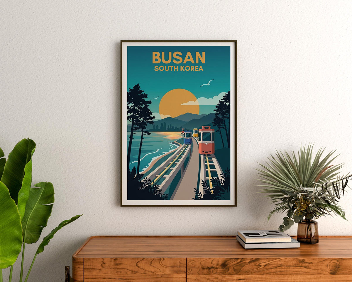 Busan South Korea Poster – Sky Capsule Coast Print