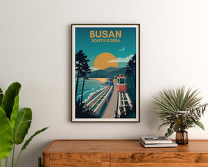 Busan South Korea Poster – Sky Capsule Coast Print