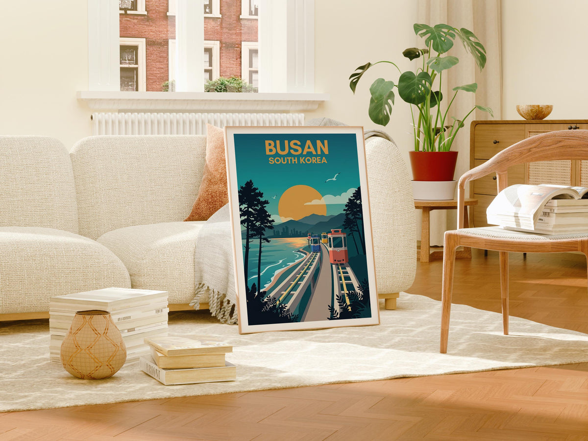 Busan South Korea Poster – Sky Capsule Coast Print