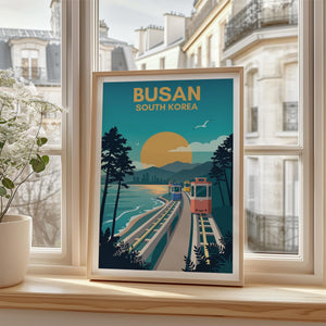 Busan South Korea Poster – Sky Capsule Coast Print