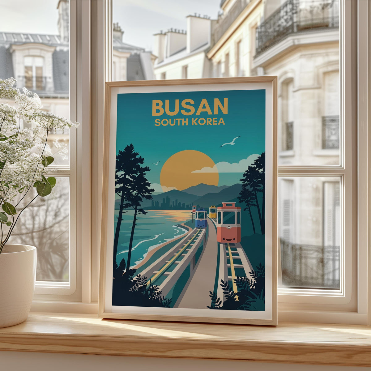 Busan South Korea Poster – Sky Capsule Coast Print