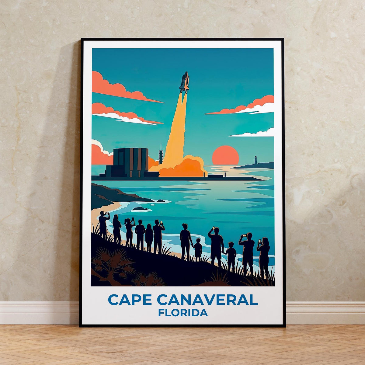Cape Canaveral Florida Shuttle Launch Poster, Space Print