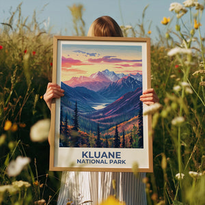Kluane National Park Poster - Snowy Peaks at Sunset