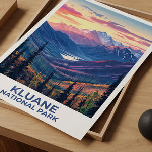 Kluane National Park Poster - Snowy Peaks at Sunset