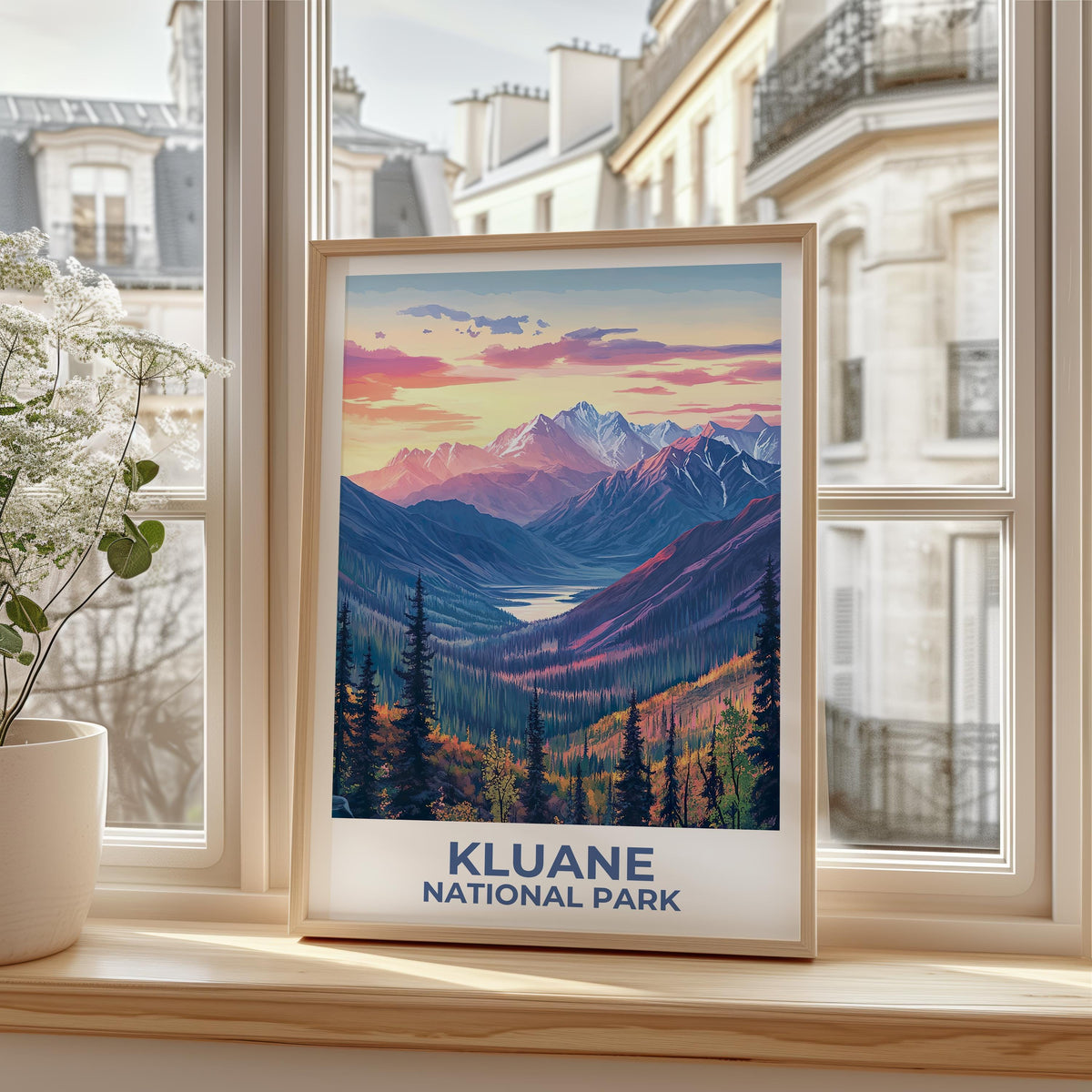 Kluane National Park Poster - Snowy Peaks at Sunset