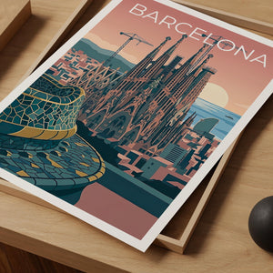 Barcelona Sagrada Familia Print - Spain Gaudi Mosaic Art
