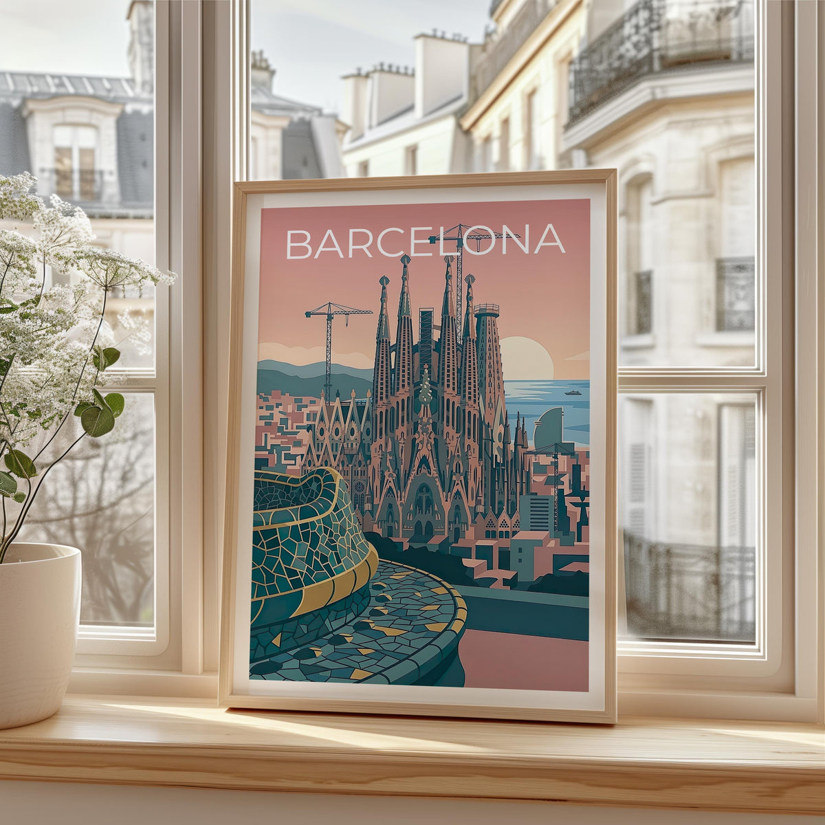 Barcelona Sagrada Familia Print - Spain Gaudi Mosaic Art