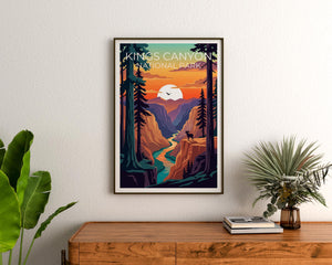 Kings Canyon National Park Poster - Sunset Canyon Print