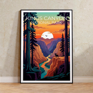 Kings Canyon National Park Poster - Sunset Canyon Print