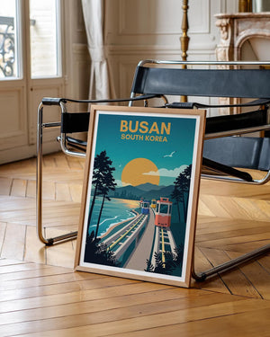 Busan South Korea Poster – Sky Capsule Coast Print