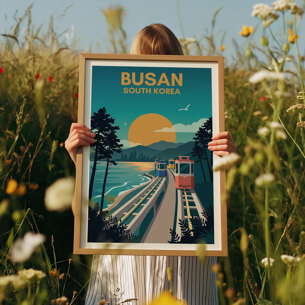 Busan South Korea Poster – Sky Capsule Coast Print