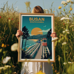 Busan South Korea Poster – Sky Capsule Coast Print