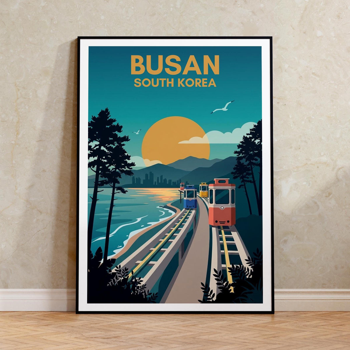 Busan South Korea Poster – Sky Capsule Coast Print