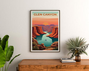 Glen Canyon Poster – Red Rock Canyon River Sunset Print