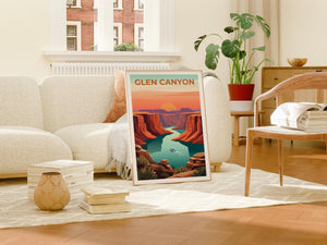 Glen Canyon Poster – Red Rock Canyon River Sunset Print