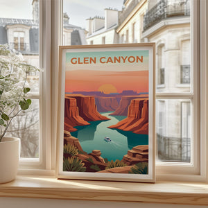 Glen Canyon Poster – Red Rock Canyon River Sunset Print