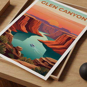 Glen Canyon Poster – Red Rock Canyon River Sunset Print