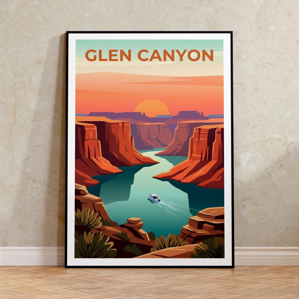 Glen Canyon Poster – Red Rock Canyon River Sunset Print