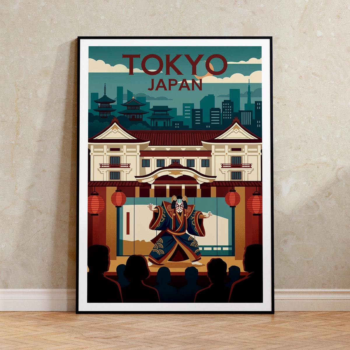 Tokyo Kabuki Print, Japan Theater Scene Poster Decor