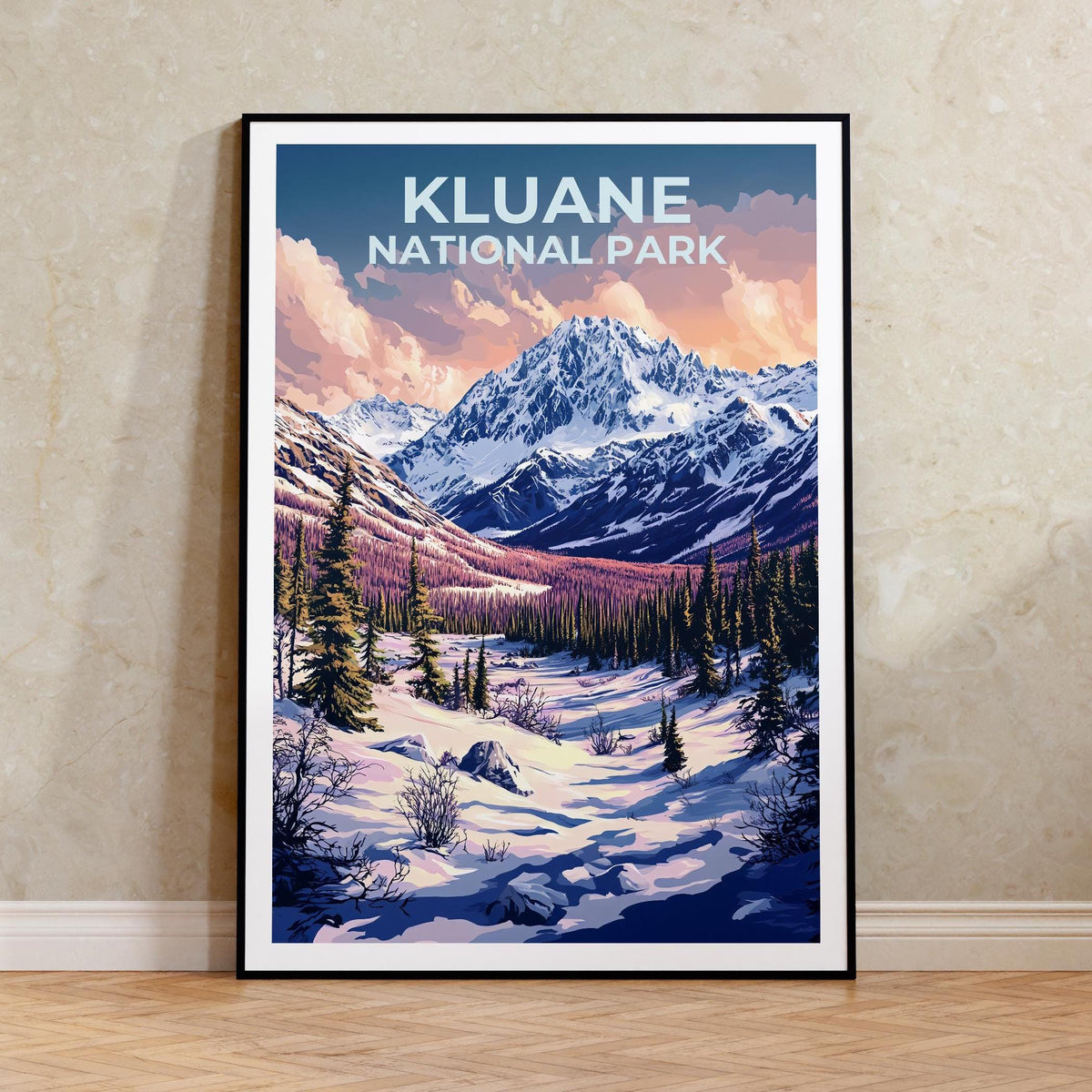 Kluane National Park Poster, Yukon Snow Peak Print