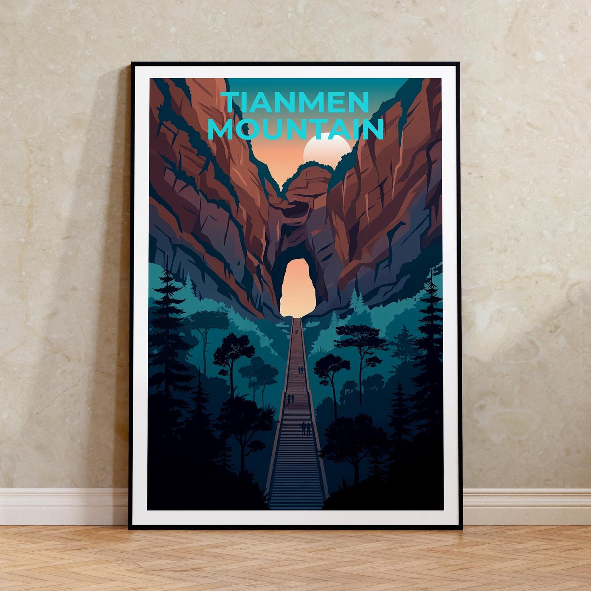 Tianmen Mountain Poster – Heaven's Gate Arch & Canyon Art