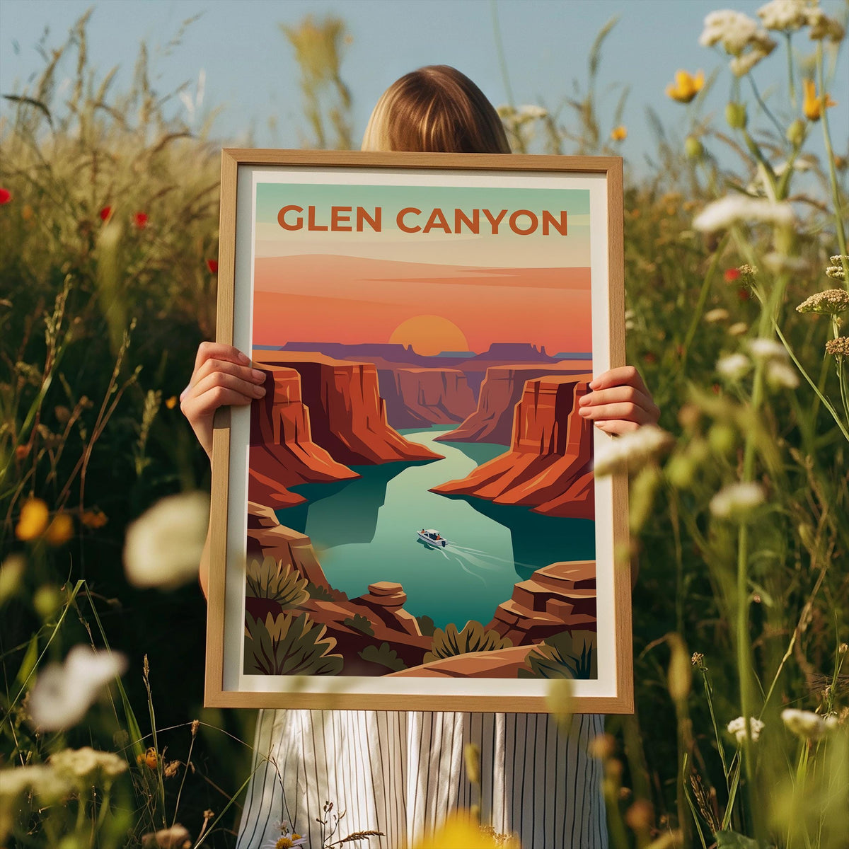 Glen Canyon Poster – Red Rock Canyon River Sunset Print