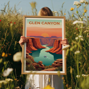 Glen Canyon Poster – Red Rock Canyon River Sunset Print