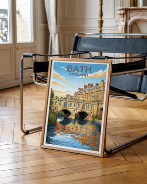 Bath England Poster: Pulteney Bridge River Avon Print