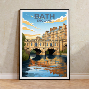 Bath England Poster: Pulteney Bridge River Avon Print