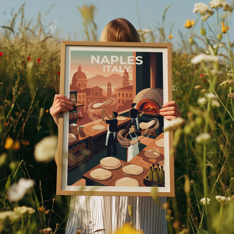 Naples Italy Pizzeria Poster — Pizza Makers & Brick Oven Art