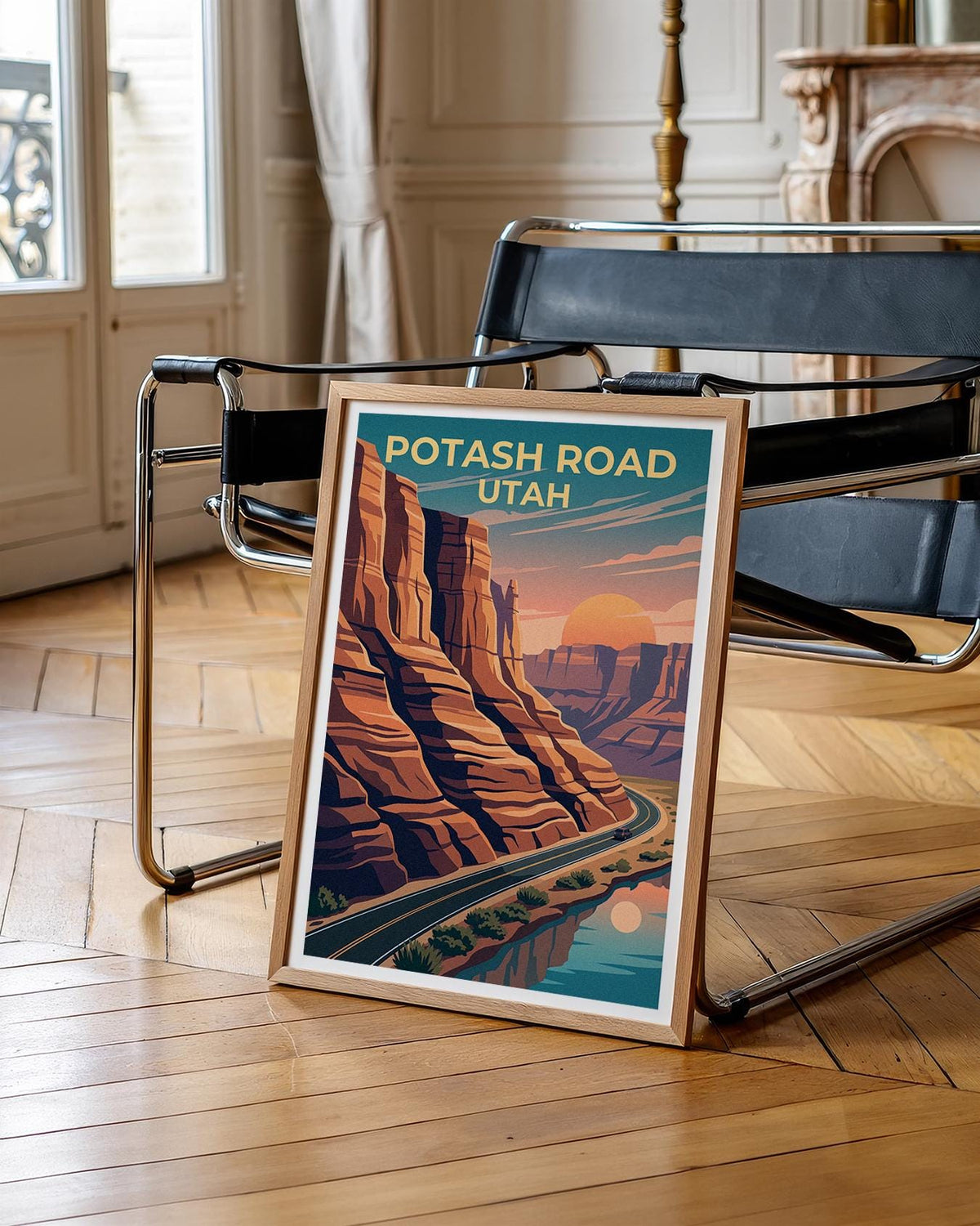 Potash Road Utah Poster – Red Rock Canyon Sunset Drive Print