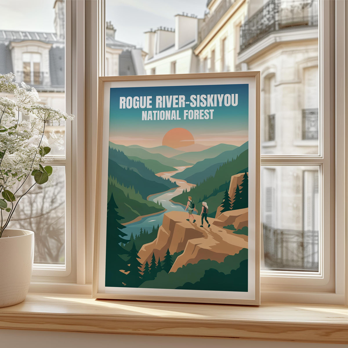 Rogue River Siskiyou Poster — Sunset Hike Above the River